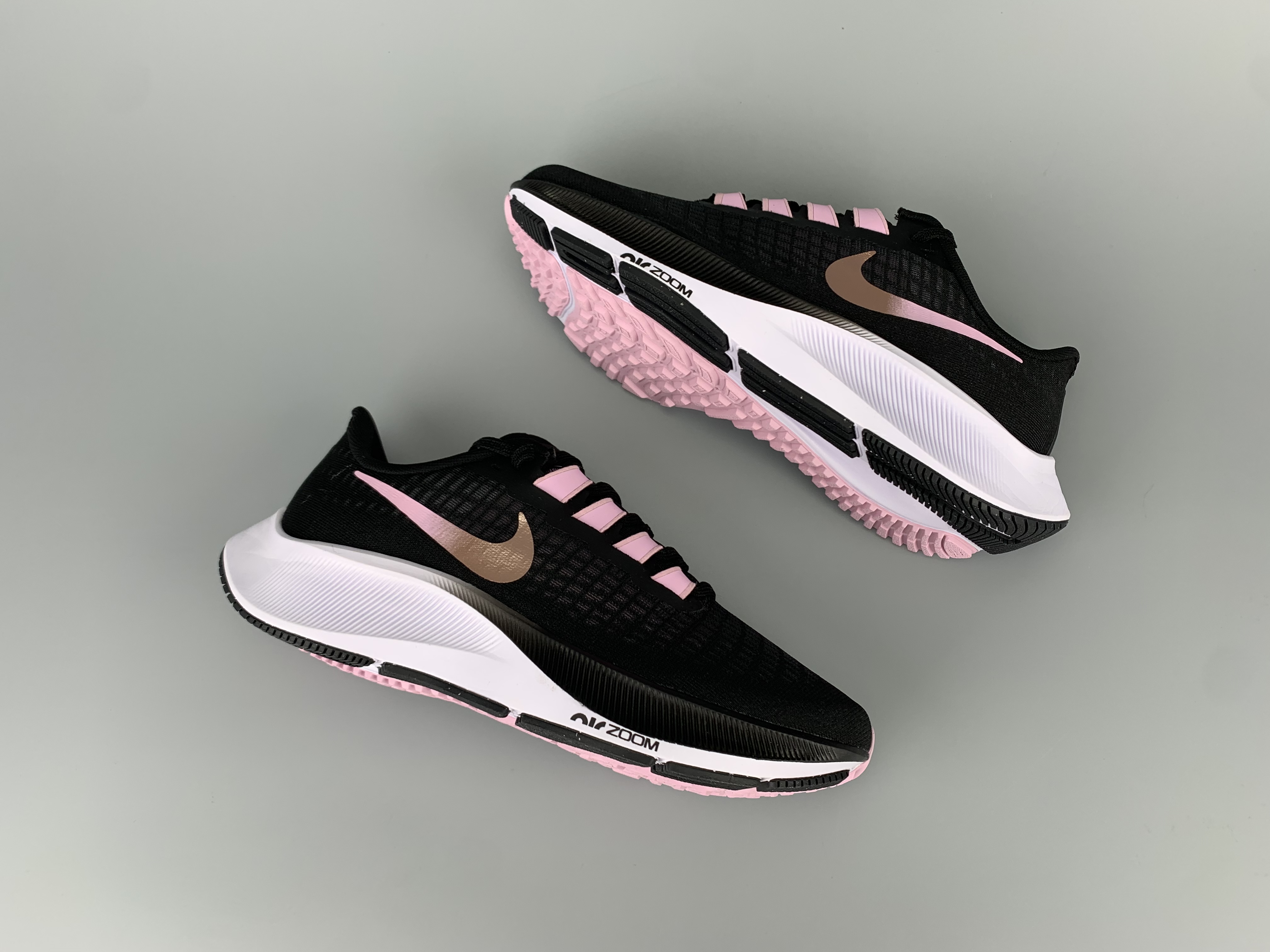 New Nike Zoom Pegasus 37 Black Rose Gold Pink Running Shoes For Women - Click Image to Close